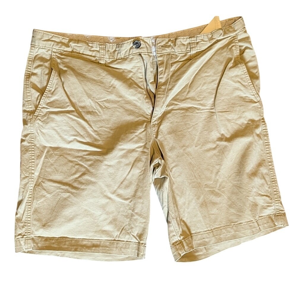George Khaki‎ Flat Front Chino Shorts Men's Size 36 Casual Summer